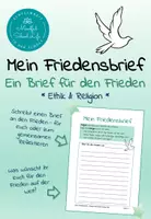 Vorschau - Arbeitsblätter - Mein Friedensbrief: Mein Brief für den Frieden/ Frieden für die Ukraine - kostenlos - Deckblatt