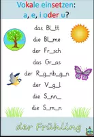 Aperçu - Feuilles d'exercices - Insérer des voyelles "der Frühling" Allemand - Page de couverture