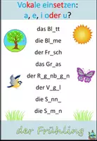 Aperçu - Feuilles d'exercices - Insérer des voyelles "der Frühling" Allemand - Page 2