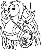 Aperçu - Matériel pour travaux manuels / dessin - Coloriages Hippocampe - Page 3