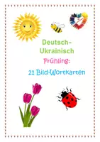 Vorschau - Fördermaterial/Inklusion - DaZ/DaF: Frühling Deutsch-Ukrainisch 21 Bild-Wortkarten - Deckblatt