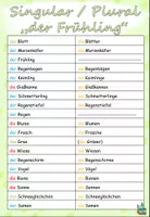 Aperçu - Feuilles d'exercices - Singular Plural "der Frühling" Allemand - Page 1