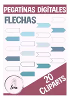 Vista previa - Elementos para la creación de materiales - 20 flechas / cliparts / pegatinas digitales en azul - Portada