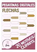 Vista previa - Elementos para la creación de materiales - 20 flechas / cliparts / pegatinas digitales en marrón - Portada