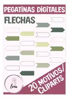 Vista previa - Elementos para la creación de materiales - 20 flechas / cliparts / pegatinas digitales en verde - Portada