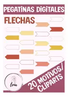 Vista previa - Elementos para la creación de materiales - 20 flechas / cliparts / pegatinas digitales en amarillo - Portada