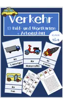Vorschau - Arbeitsblätter - Verkehr: Wort- und Bildkarten + 2 Arbeitsblätter - Deckblatt