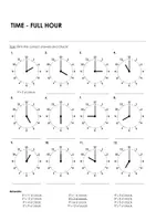 Aperçu - Feuilles d'exercices - TIME - FULL HOUR pour l'enseignement de l'anglais - Page de couverture
