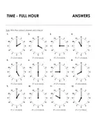Aperçu - Feuilles d'exercices - TIME - FULL HOUR pour l'enseignement de l'anglais - Page 1