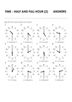 Aperçu - Feuilles d'exercices - TIME - HALF AND FULL HOUR (2) pour l'enseignement de l'anglais - Page 1