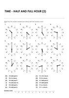 Aperçu - Feuilles d'exercices - TIME - HALF AND FULL HOUR (2) pour l'enseignement de l'anglais - Page 2