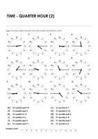 Aperçu - Feuilles d'exercices - TIME - QUARTER HOUR (2) pour l'enseignement de l'anglais - Page 2