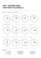 Aperçu - Feuilles d'exercices - TIME - QUARTER HOUR, HALF HOUR, FULL HOUR (1) pour l'enseignement de l'anglais - Page de couverture
