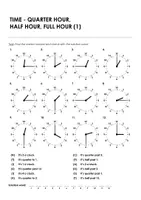Aperçu - Feuilles d'exercices - TIME - QUARTER HOUR, HALF HOUR, FULL HOUR (1) pour l'enseignement de l'anglais - Page 2