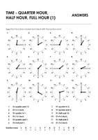 Aperçu - Feuilles d'exercices - TIME - QUARTER HOUR, HALF HOUR, FULL HOUR (1) pour l'enseignement de l'anglais - Page 3