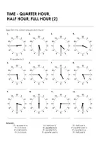 Aperçu - Feuilles d'exercices - TIME - QUARTER HOUR, HALF HOUR, FULL HOUR (2) pour l'enseignement de l'anglais - Page de couverture