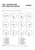 Aperçu - Feuilles d'exercices - TIME - QUARTER HOUR, HALF HOUR, FULL HOUR (2) pour l'enseignement de l'anglais - Page 3