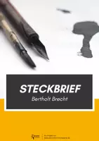 Vorschau - Arbeitsblätter - Bertholt Brecht - Steckbrief - Deckblatt