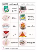 Vista previa - Unidades / Secuencias / Situaciones de Aprendizaje - summer matching cards English game / juego Inglés - página 2