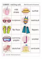 Vista previa - Unidades / Secuencias / Situaciones de Aprendizaje - summer matching cards English game / juego Inglés - página 3