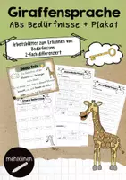 Vorschau - Arbeitsblätter - Giraffensprache | Arbeitsblätter Bedürfnisse + Plakat - Deckblatt