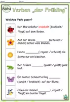 Aperçu - Feuilles d'exercices - Exercice sur les formes verbales "der Frühling" Allemand - Page 3