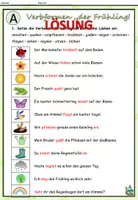 Aperçu - Feuilles d'exercices - Exercice sur les formes verbales pour débutants "der Frühling" Allemand - Page 2