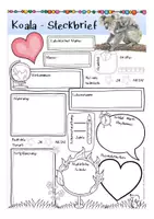 Aperçu - Feuilles d'exercices - KOALA Steckbrief deutsch / allemand Biologie / bilingualer Unterricht - Page 1