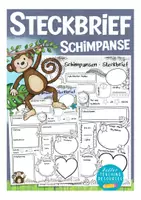 Aperçu - Apprentissages en autonomie - SCHIMPANSE Steckbrief deutsch / allemand Biologie / bilingualer Unterricht - Page de couverture
