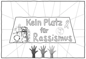 Vorschau - Stationenlernen - Rassismus Poster Kreativprojekt Menschenrechte - Deckblatt