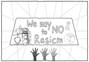 Vorschau - Stationenlernen - Rasicm Poster Peace Black lives Matter civil rights - Deckblatt