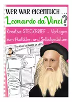 Aperçu - Apprentissages en autonomie - Leonardo da Vinci Steckbrief Kunst Deutsch / Allemand - Page de couverture