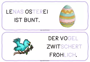 Vorschau - Aufgabenkarten - Schleichdiktate Frühling & Ostern mit Differenzierung - Seite 3