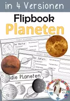 Vorschau - Stationenlernen - Planeten / Sonnensystem - Flipbook (Bastelvorlage) - Deckblatt