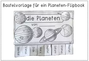 Vorschau - Stationenlernen - Planeten / Sonnensystem - Flipbook (Bastelvorlage) - Seite 1