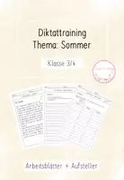 Vorschau - Arbeitsblätter - Diktattraining - Thema: Sommer Kl. 3/4 - Deckblatt