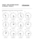 Aperçu - Feuilles d'exercices - Uhrzeit volle und halbe Stunde 4 pour les cours d'allemand - Page 1