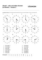 Aperçu - Feuilles d'exercices - Uhrzeit volle und halbe Stunde 4 pour les cours d'allemand - Page 3