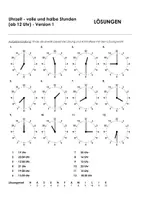 Aperçu - Feuilles d'exercices - Uhrzeit volle und halbe Stunde 3 pour les cours d'allemand - Page 3