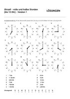 Aperçu - Feuilles d'exercices - Uhrzeit volle und halbe Stunde 2 pour les cours d'allemand - Page 3