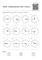 Aperçu - Feuilles d'exercices - Uhrzeit Viertelstunde 7 pour les cours d'allemand - Page de couverture