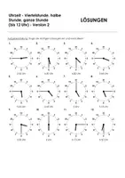 Aperçu - Feuilles d'exercices - Uhrzeit viertel halb ganz 7 pour les cours d'allemand - Page 1