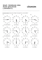 Aperçu - Feuilles d'exercices - Uhrzeit viertel halb ganz 6 pour les cours d'allemand - Page 1