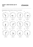 Aperçu - Jeux - Uhrzeit halbe Stunde 3 pour les cours d'allemand - Page 1