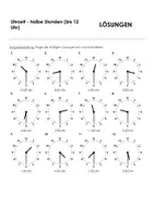 Aperçu - Feuilles d'exercices - Uhrzeit halbe Stunde 1 pour les cours d'allemand - Page 1
