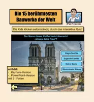 Vorschau - Interaktives Material - interaktives Keynote/PP-Quiz: Die berühmtesten Bauwerke der Welt - Deckblatt