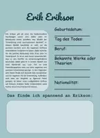 Aperçu - Feuilles d'exercices - Erik Erikson - Feuille de travail - Page de couverture