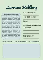 Aperçu - Feuilles d'exercices - Lawrence Kohlberg - Feuille de travail - Page de couverture