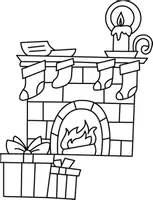 Aperçu - Matériel pour travaux manuels / dessin - Coloriages Cheminée Noël - Page 1