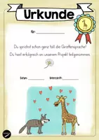 Vorschau - Bildkarten - Giraffensprache - Urkunde z.B. zum Abschluss - Seite 2